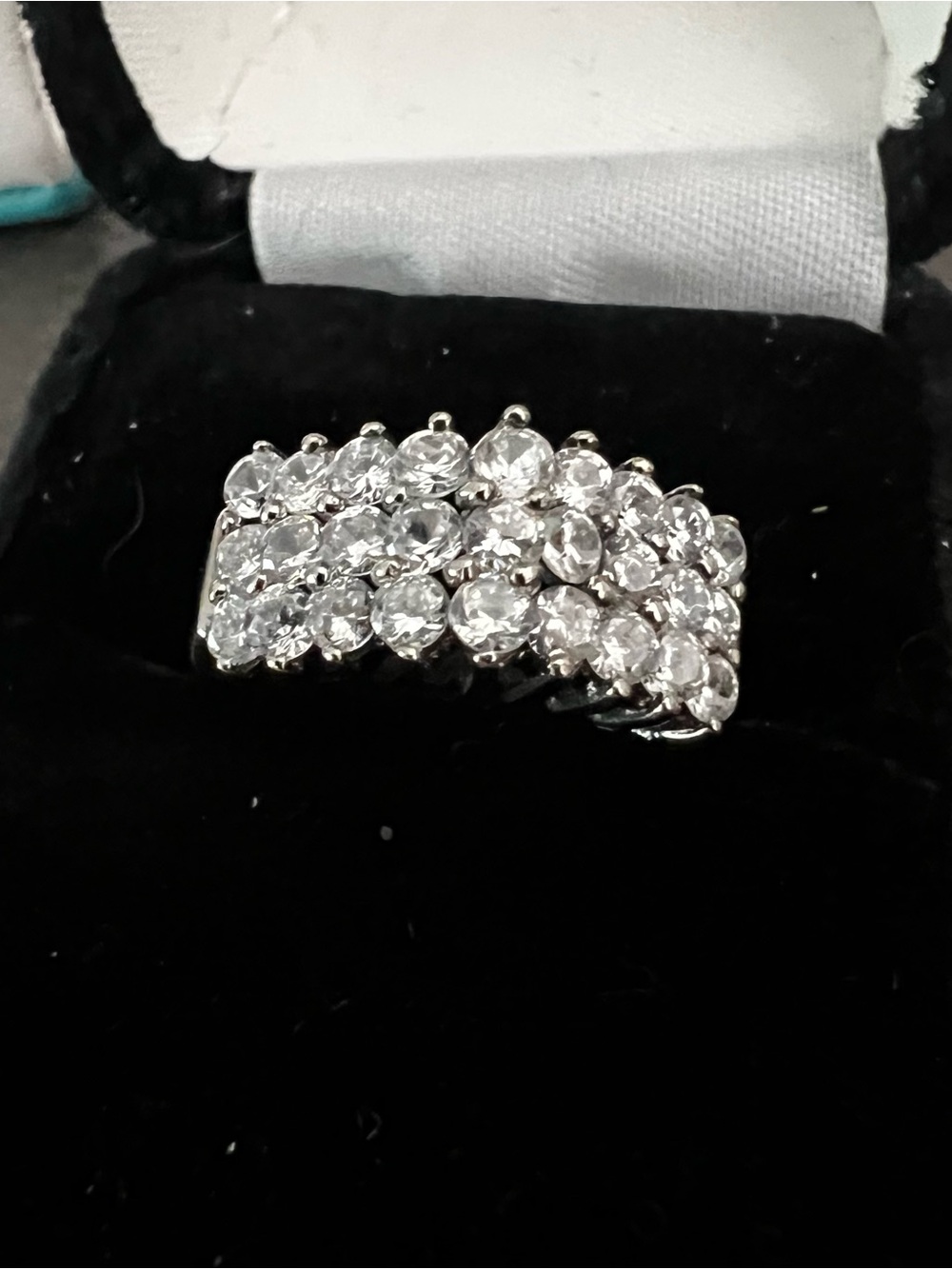 Sterling silver Multi-Stone Cluster Ring in Clear White CZ